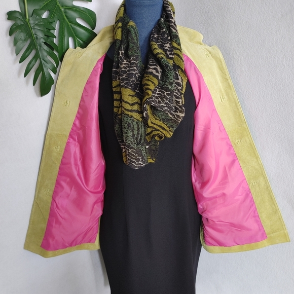 Gretchen Scott Lime Green Washable Suede Jacket - Picture 9 of 10